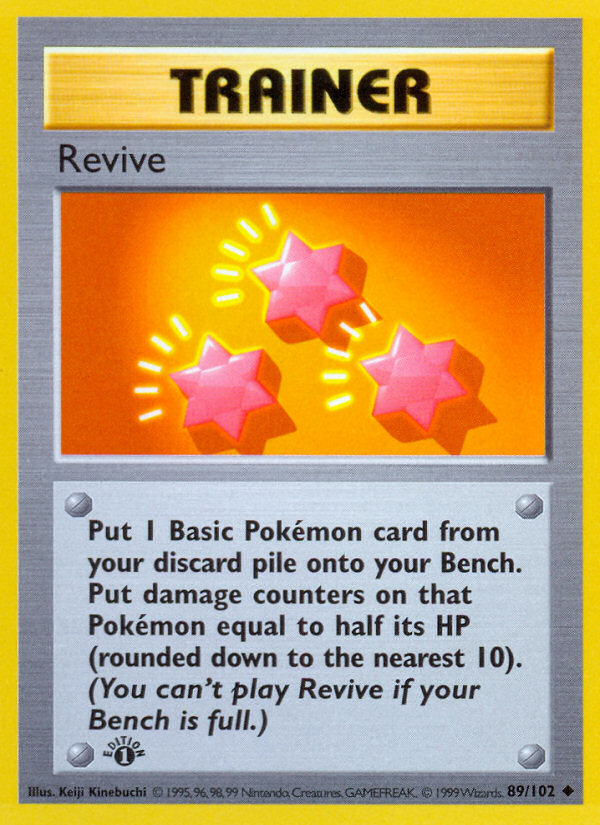 Revive (89/102) (Shadowless) [Base Set 1st Edition] | Nerdhalla Games