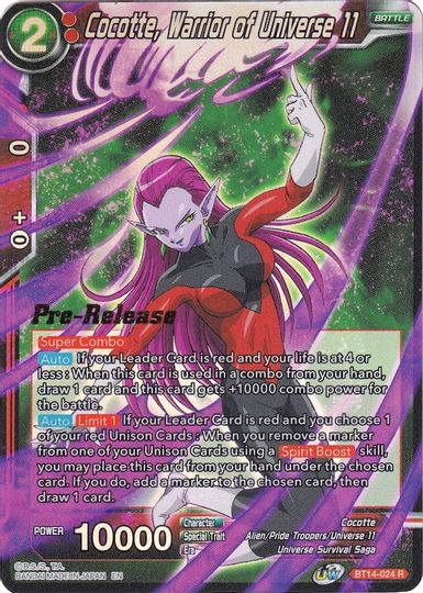 Cocotte, Warrior of Universe 11 (BT14-024) [Cross Spirits Prerelease Promos] | Nerdhalla Games