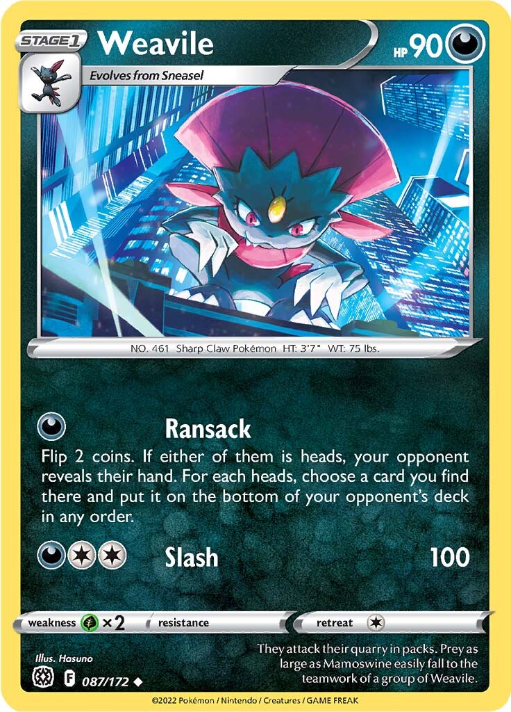 Weavile (087/172) [Sword & Shield: Brilliant Stars] | Nerdhalla Games