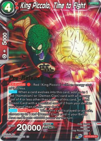 King Piccolo, Time to Fight (BT12-018) [Vicious Rejuvenation Prerelease Promos] | Nerdhalla Games