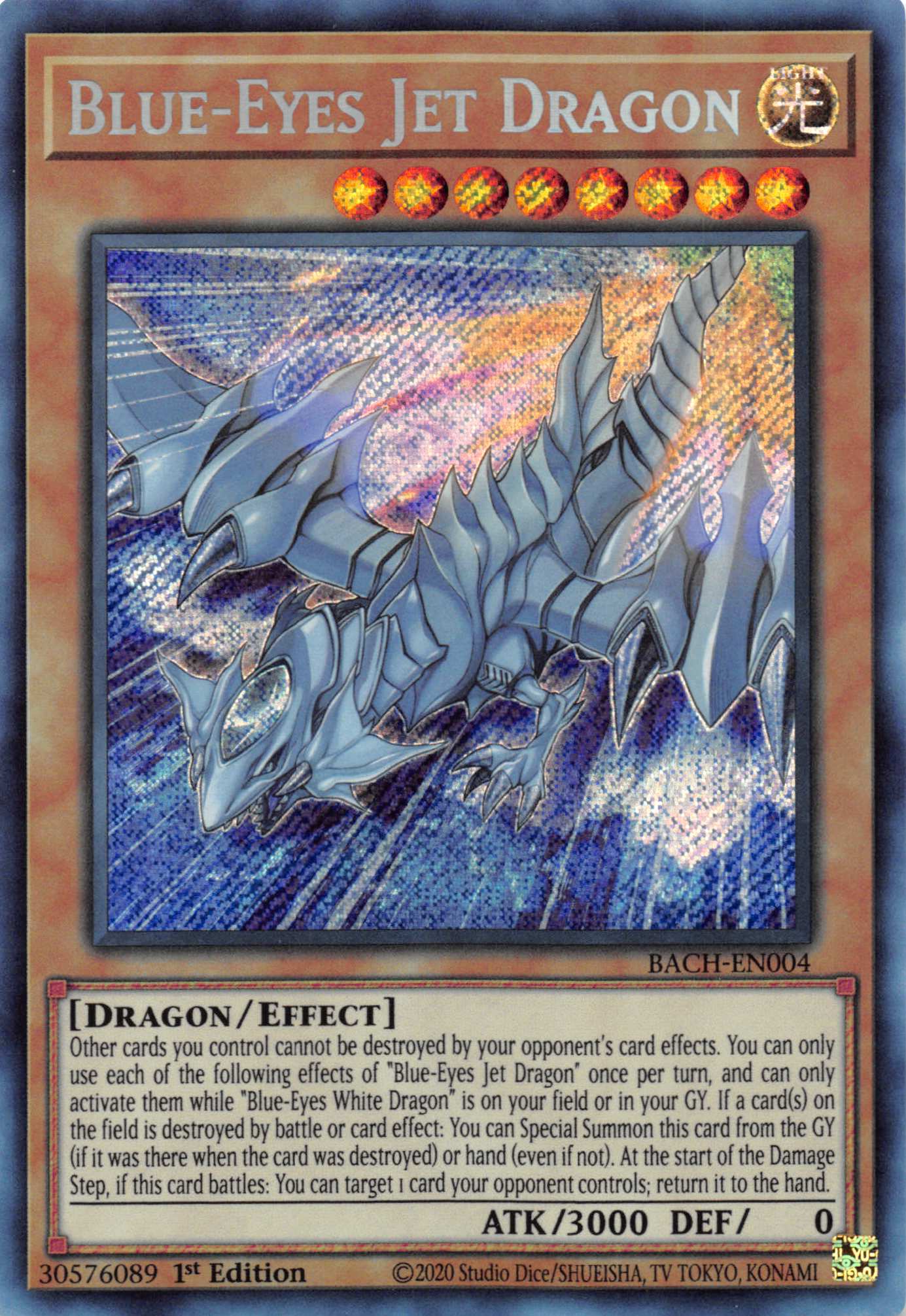 Blue-Eyes Jet Dragon [BACH-EN004] Secret Rare | Nerdhalla Games