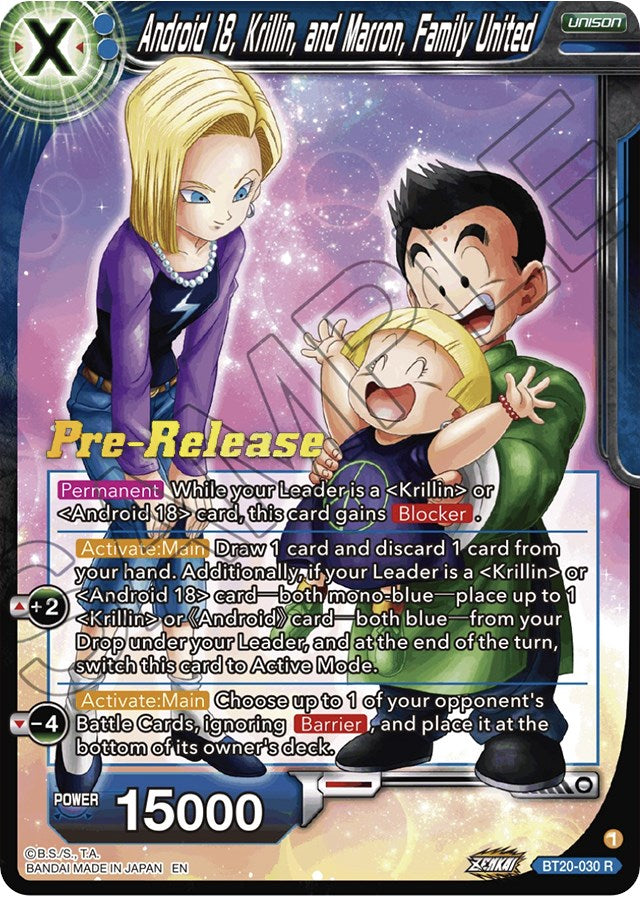 Android 18, Krillin, and Maron, Family United (BT20-030) [Power Absorbed Prerelease Promos] | Nerdhalla Games