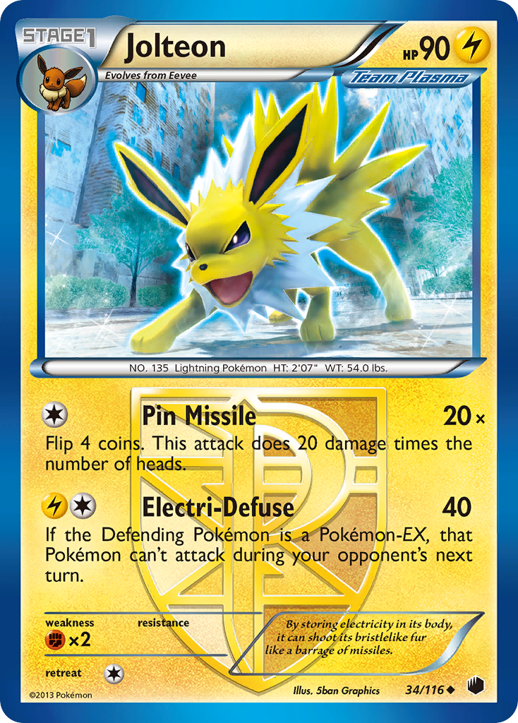 Jolteon (34/116) [Black & White: Plasma Freeze] | Nerdhalla Games