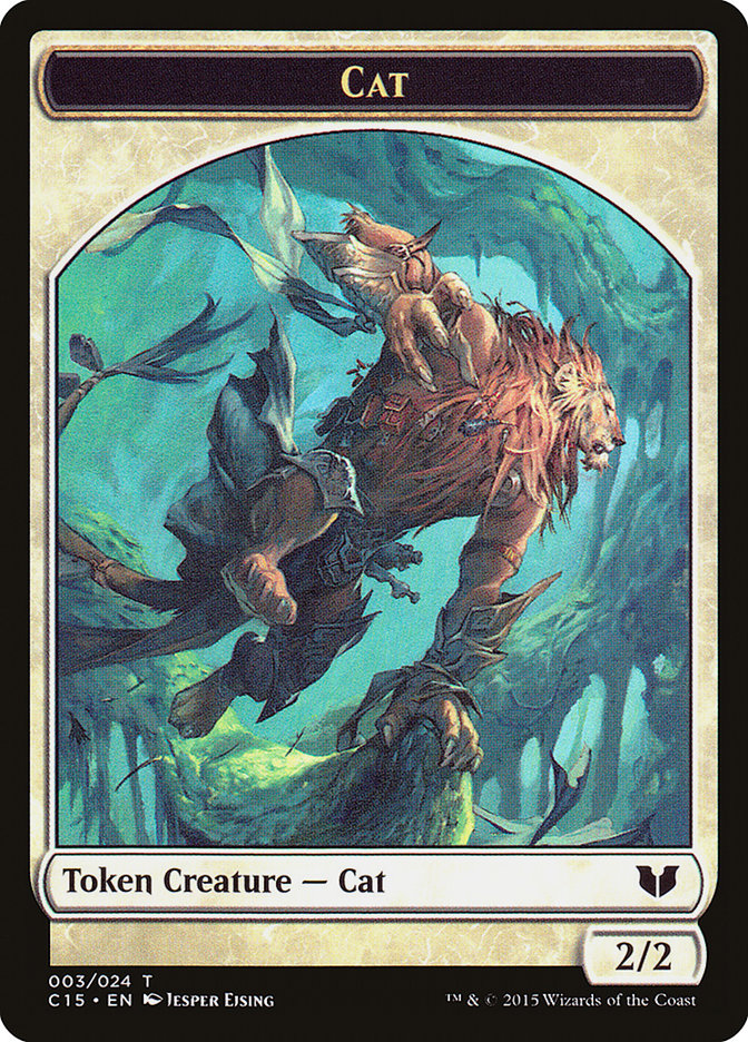 Cat // Zombie Double-Sided Token [Commander 2015 Tokens] | Nerdhalla Games