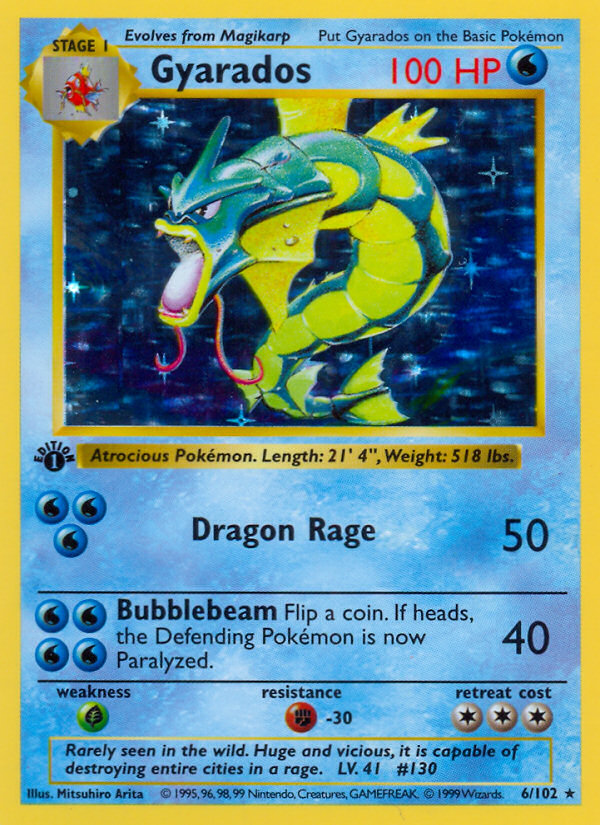 Gyarados (6/102) (Shadowless) [Base Set 1st Edition] | Nerdhalla Games