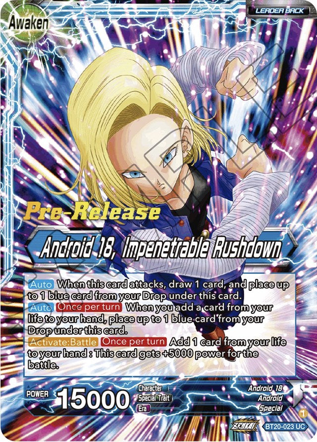 Android 18 // Android 18, Impenetrable Rushdown (BT20-023) [Power Absorbed Prerelease Promos] | Nerdhalla Games