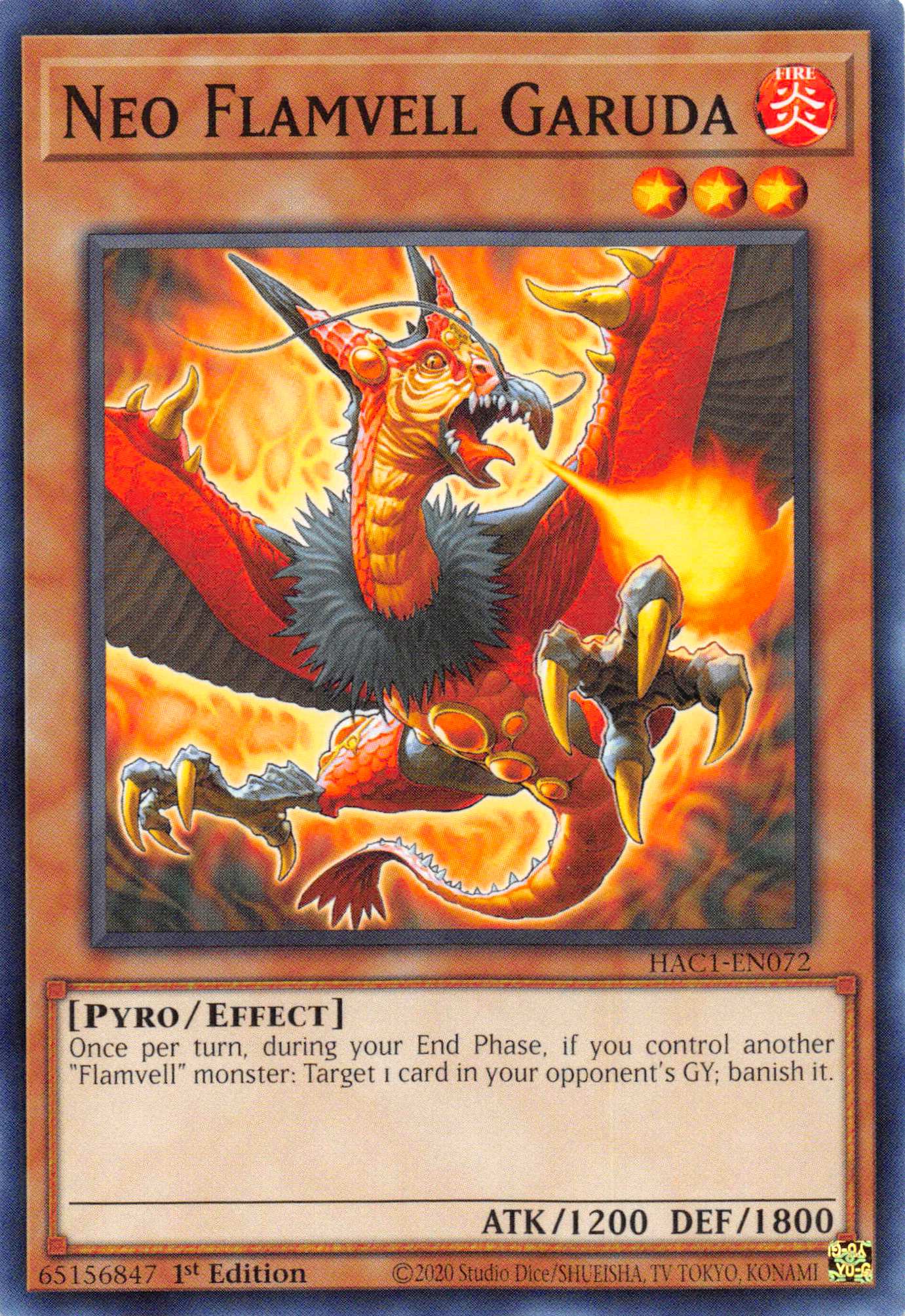 Neo Flamvell Garuda (Duel Terminal) [HAC1-EN072] Parallel Rare | Nerdhalla Games