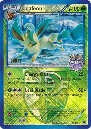 Leafeon (11/116) (States Championship Promo Staff) [Black & White: Plasma Freeze] | Nerdhalla Games