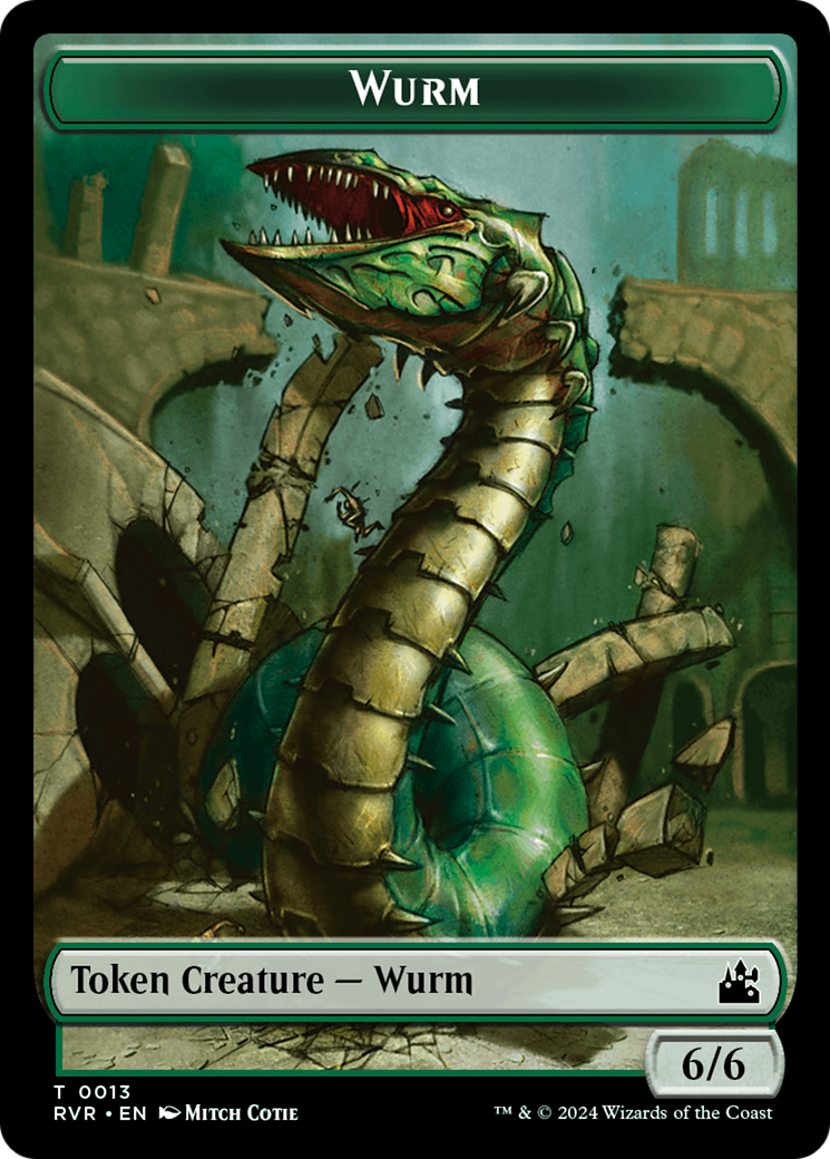 Spirit (0018) // Wurm Double-Sided Token [Ravnica Remastered Tokens] | Nerdhalla Games