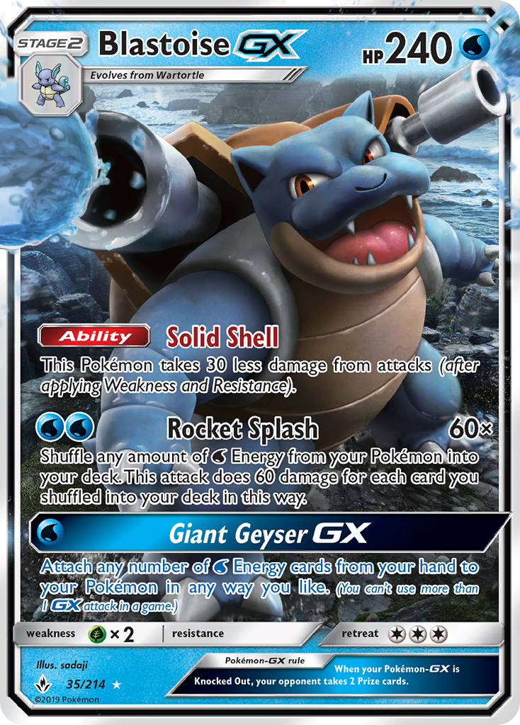 Blastoise GX (35/214) [Sun & Moon: Unbroken Bonds] | Nerdhalla Games