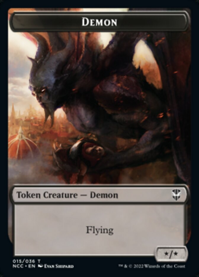 Demon // Copy Double-sided Token [Streets of New Capenna Commander Tokens] | Nerdhalla Games