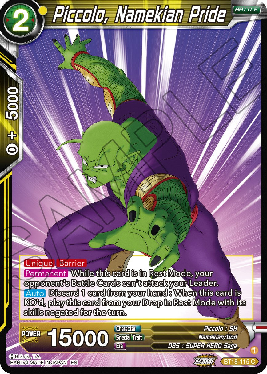 Piccolo, Namekian Pride (BT18-115) [Dawn of the Z-Legends] | Nerdhalla Games