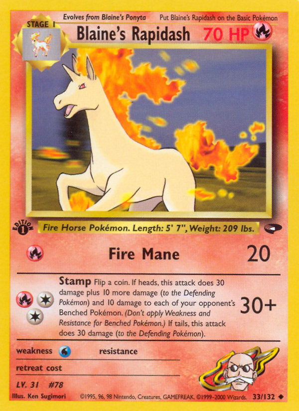 Blaine's Rapidash (33/132) [Gym Challenge 1st Edition] | Nerdhalla Games