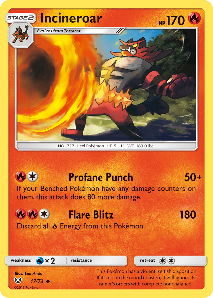 Incineroar (17/73) [Sun & Moon: Shining Legends] | Nerdhalla Games