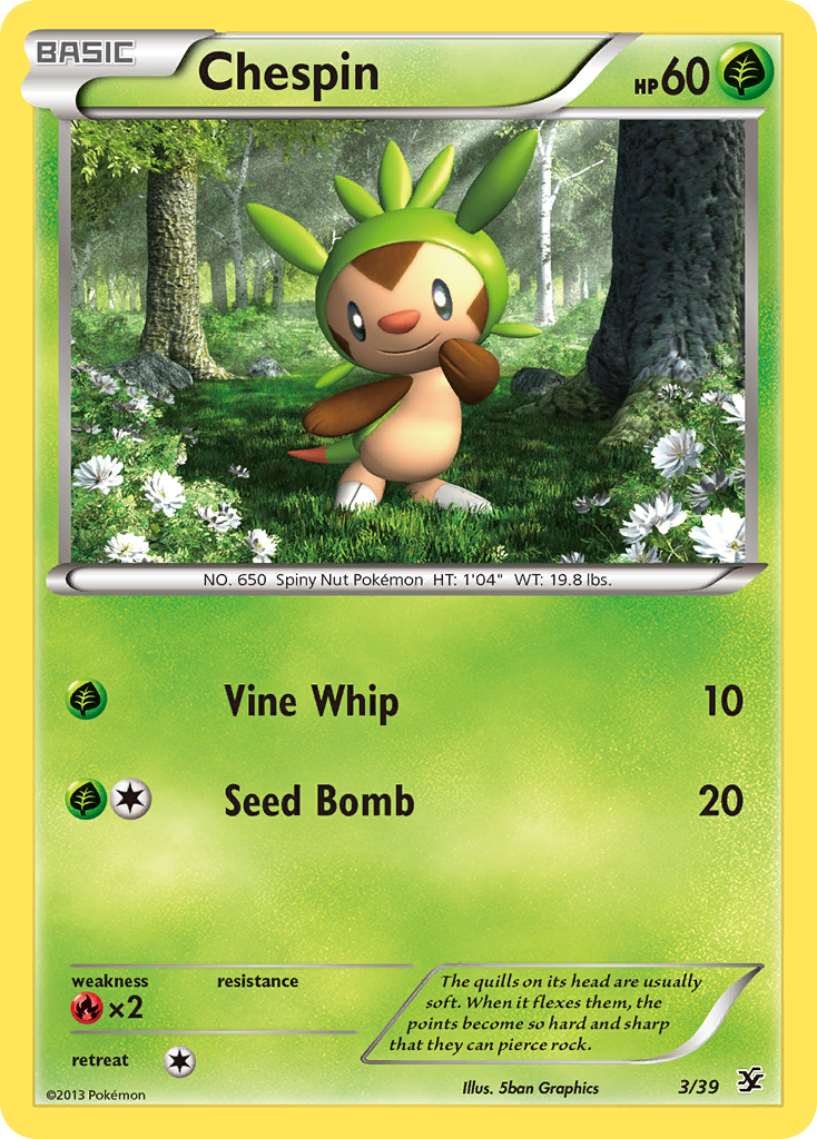 Chespin (3/39) [XY: Kalos Starter Set] | Nerdhalla Games