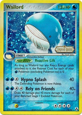 Wailord (14/92) (Stamped) [EX: Legend Maker] | Nerdhalla Games