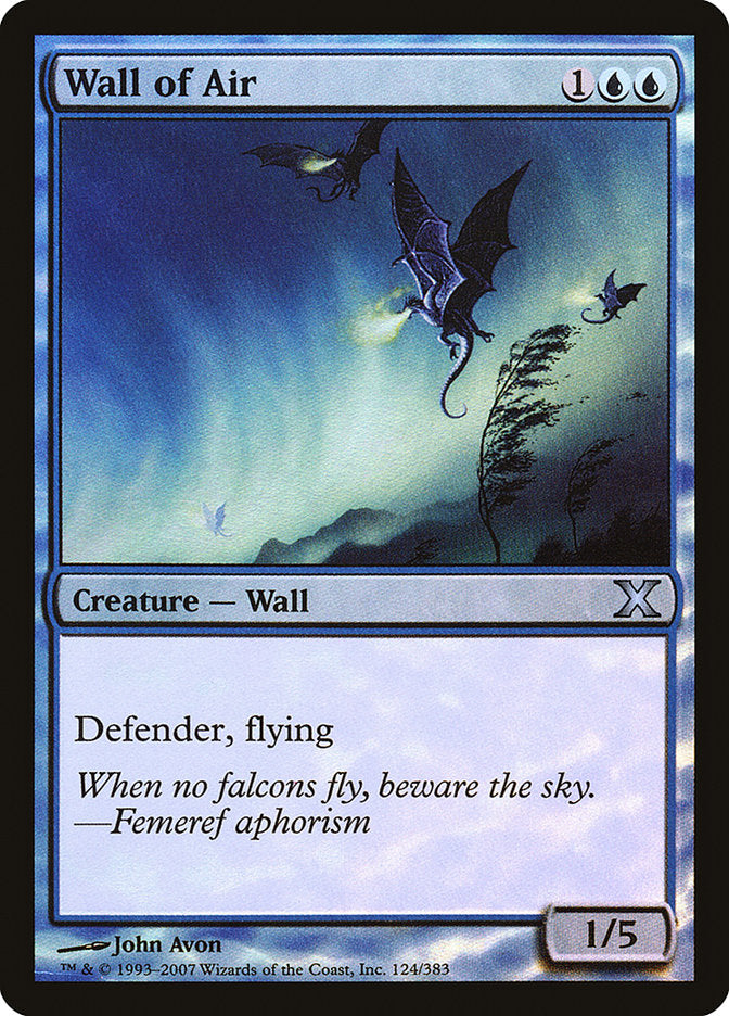 Wall of Air (Premium Foil) [Tenth Edition] | Nerdhalla Games