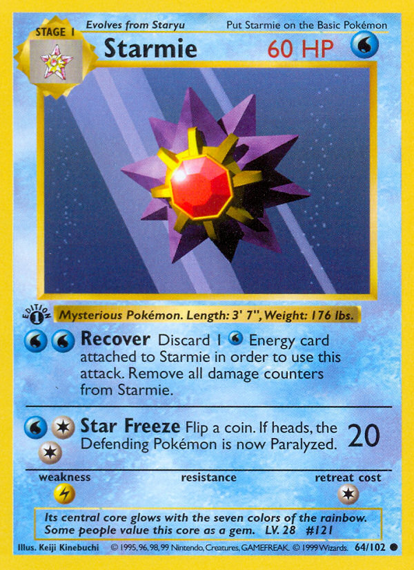 Starmie (64/102) (Shadowless) [Base Set 1st Edition] | Nerdhalla Games