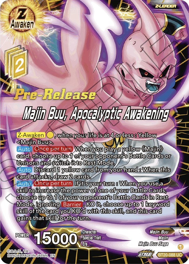 Majin Buu, Apocalyptic Awakening (BT20-088) [Power Absorbed Prerelease Promos] | Nerdhalla Games