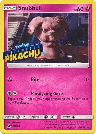 Snubbull Detective (SM200) (Pikachu Stamped) [Sun & Moon: Black Star Promos] | Nerdhalla Games