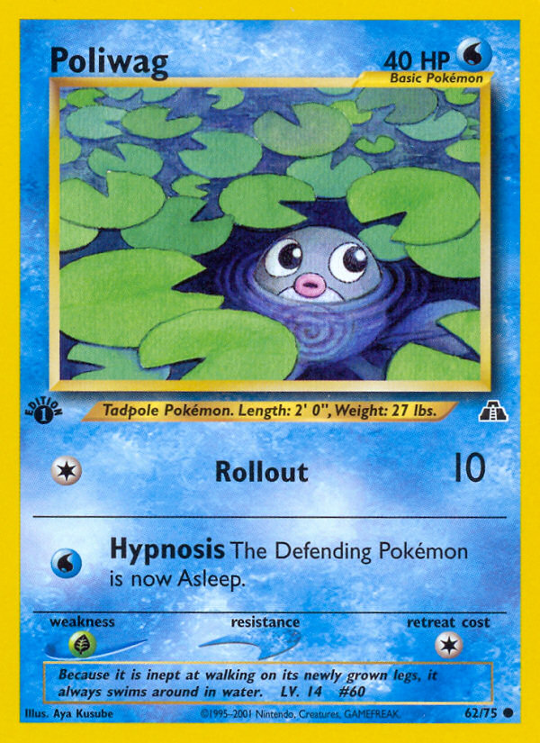 Poliwag (62/75) [Neo Discovery 1st Edition] | Nerdhalla Games