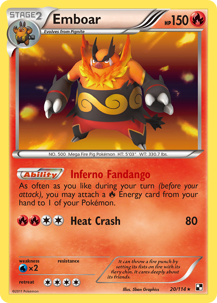 Emboar (20/114) [Black & White: Base Set] | Nerdhalla Games