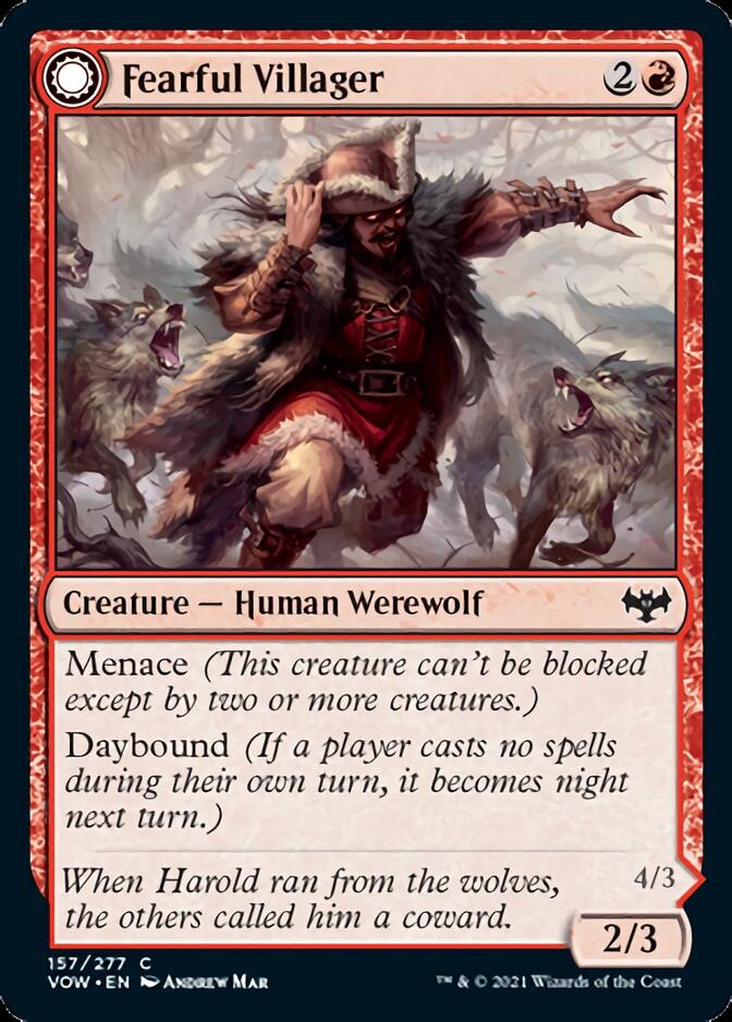 Fearful Villager // Fearsome Werewolf [Innistrad: Crimson Vow] | Nerdhalla Games