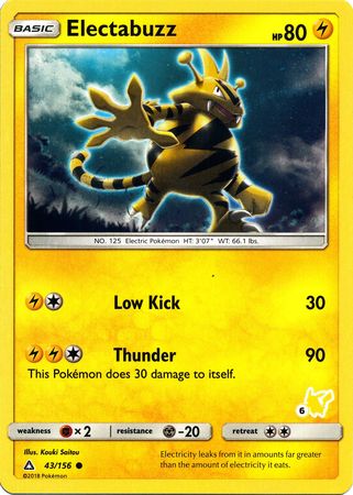 Electabuzz (43/156) (Pikachu Stamp #6) [Battle Academy 2020] | Nerdhalla Games