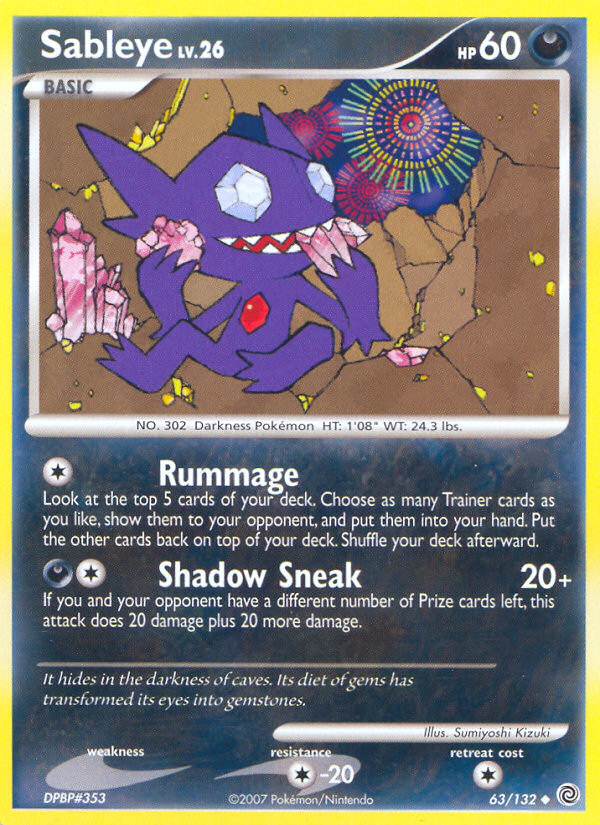 Sableye (63/132) [Diamond & Pearl: Secret Wonders] | Nerdhalla Games