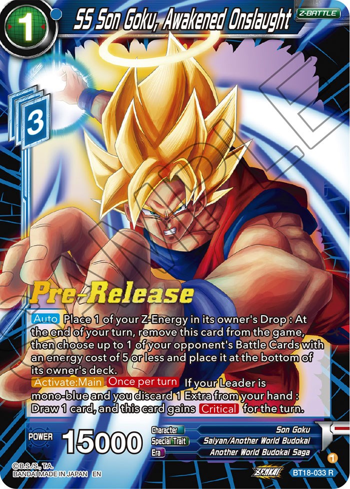 SS Son Goku, Awakened Onslaught (BT18-033) [Dawn of the Z-Legends Prerelease Promos] | Nerdhalla Games