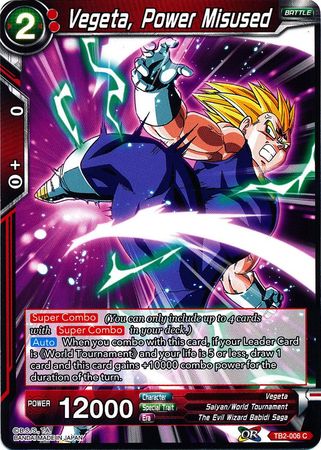 Vegeta, Power Misused [TB2-006] | Nerdhalla Games