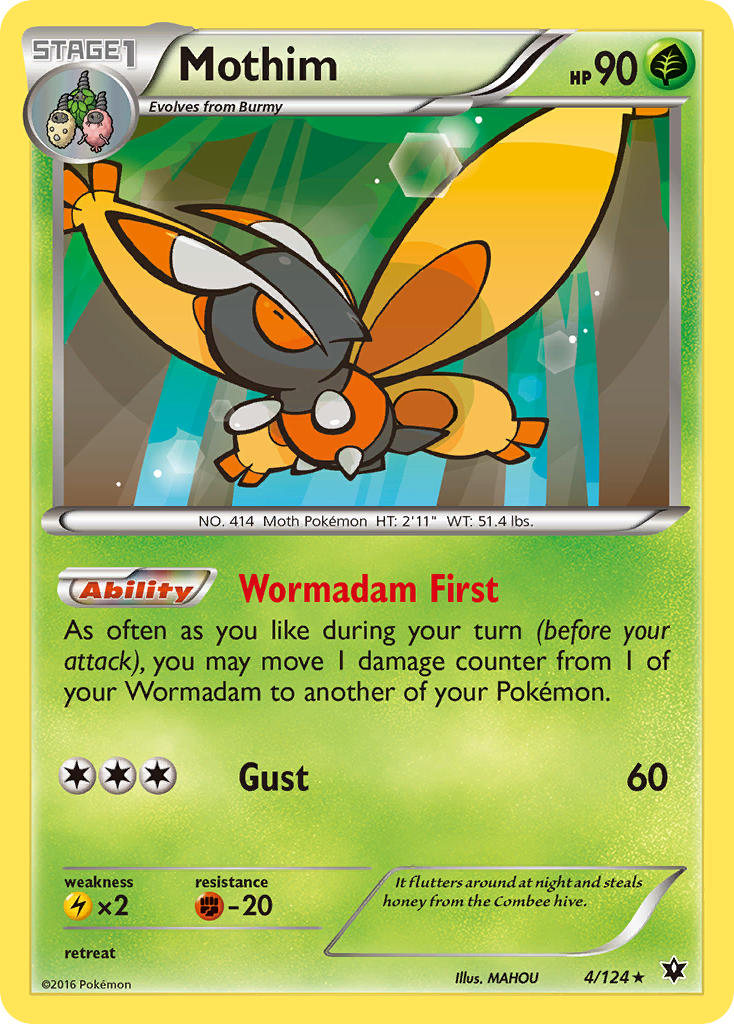 Mothim (4/124) [XY: Fates Collide] | Nerdhalla Games