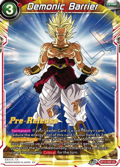 Demonic Barrier (BT15-028) [Saiyan Showdown Prerelease Promos] | Nerdhalla Games