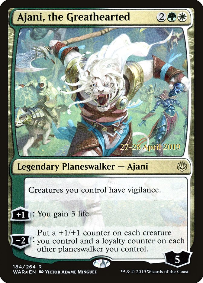 Ajani, the Greathearted  [War of the Spark Prerelease Promos] | Nerdhalla Games