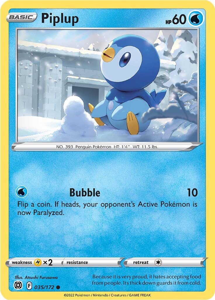 Piplup (035/172) [Sword & Shield: Brilliant Stars] | Nerdhalla Games