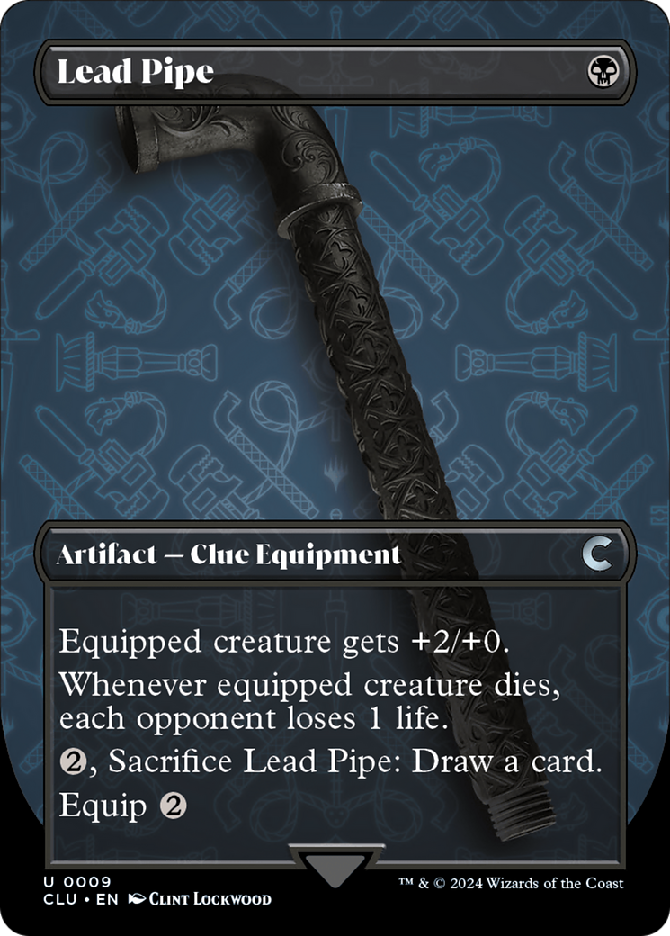 Lead Pipe (Borderless) [Ravnica: Clue Edition] | Nerdhalla Games