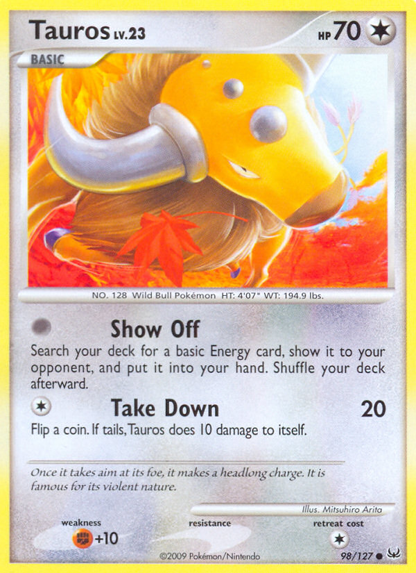 Tauros (98/127) [Platinum: Base Set] | Nerdhalla Games