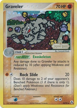 Graveler (34/92) (Stamped) [EX: Legend Maker] | Nerdhalla Games