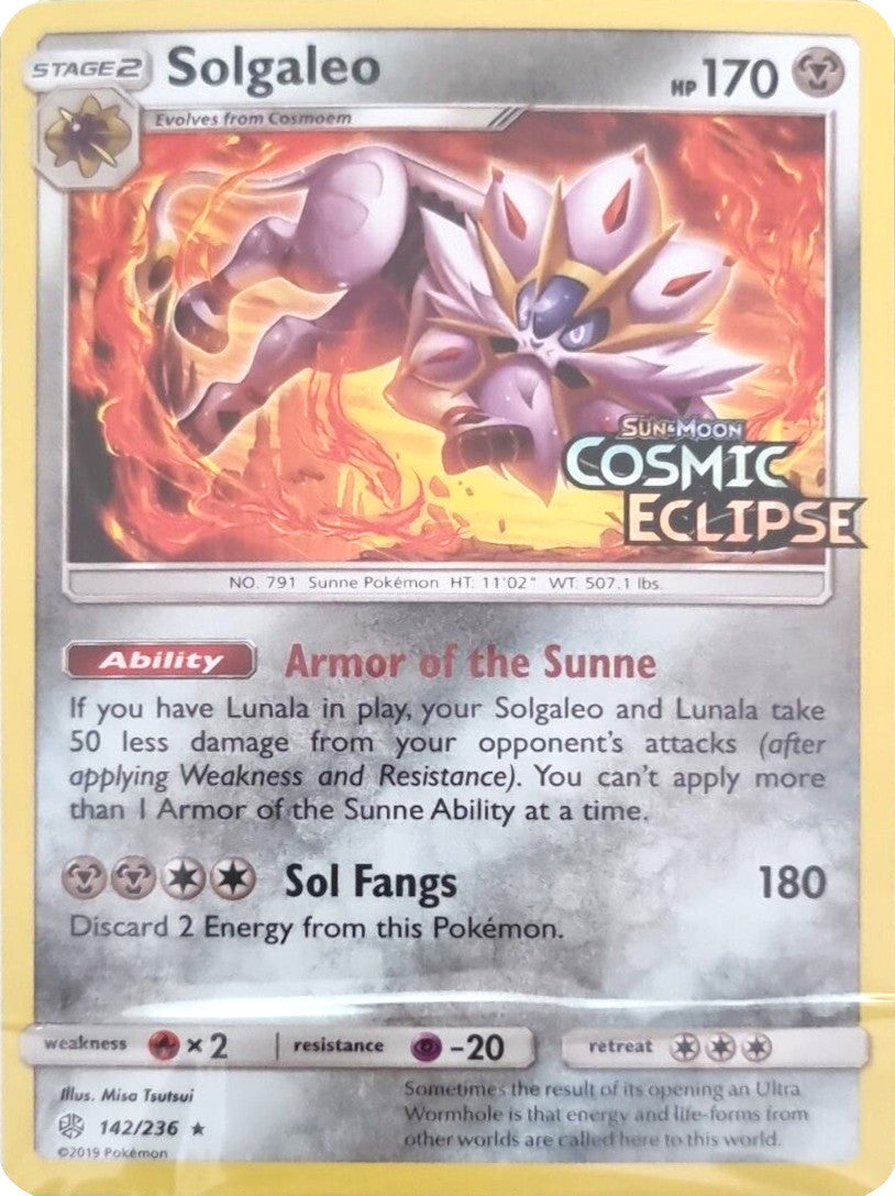 Solgaleo (142/236) (Cosmic Eclipse Stamped) [Sun & Moon: Cosmic Eclipse] | Nerdhalla Games