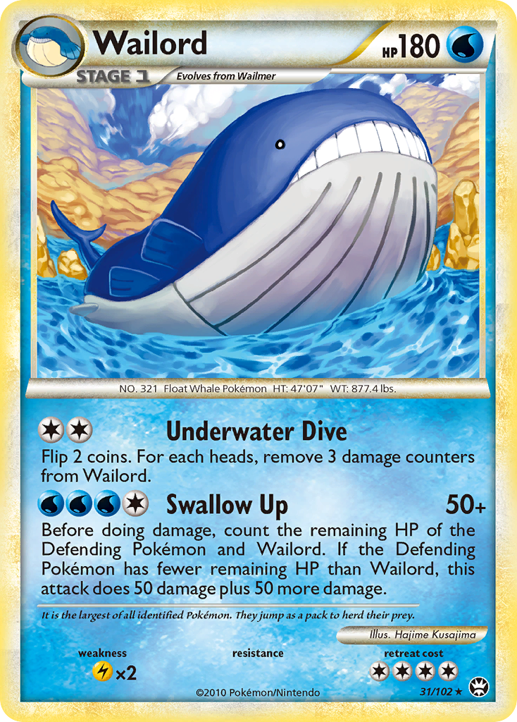 Wailord (31/102) [HeartGold & SoulSilver: Triumphant] | Nerdhalla Games