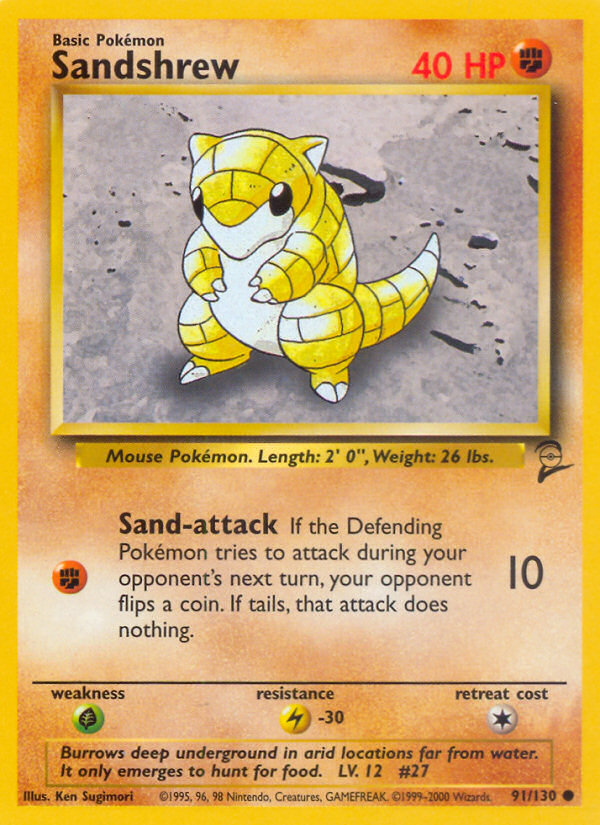 Sandshrew (91/130) [Base Set 2] | Nerdhalla Games