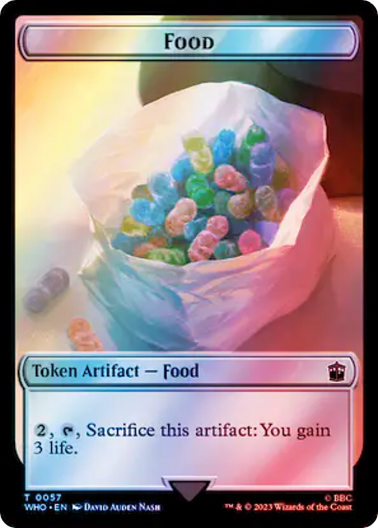 Dalek // Food (0057) Double-Sided Token (Surge Foil) [Doctor Who Tokens] | Nerdhalla Games