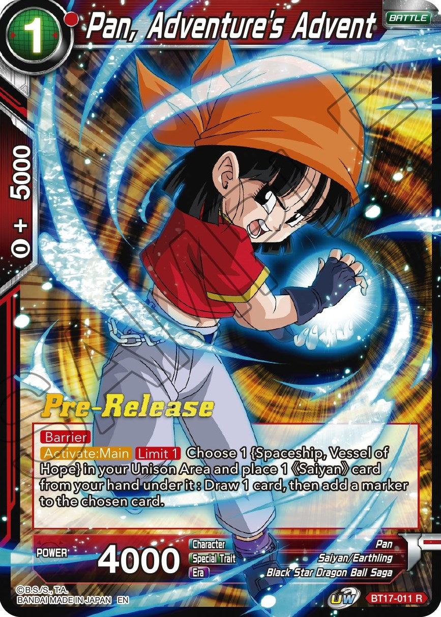 Pan, Adventure's Advent (BT17-011) [Ultimate Squad Prerelease Promos] | Nerdhalla Games