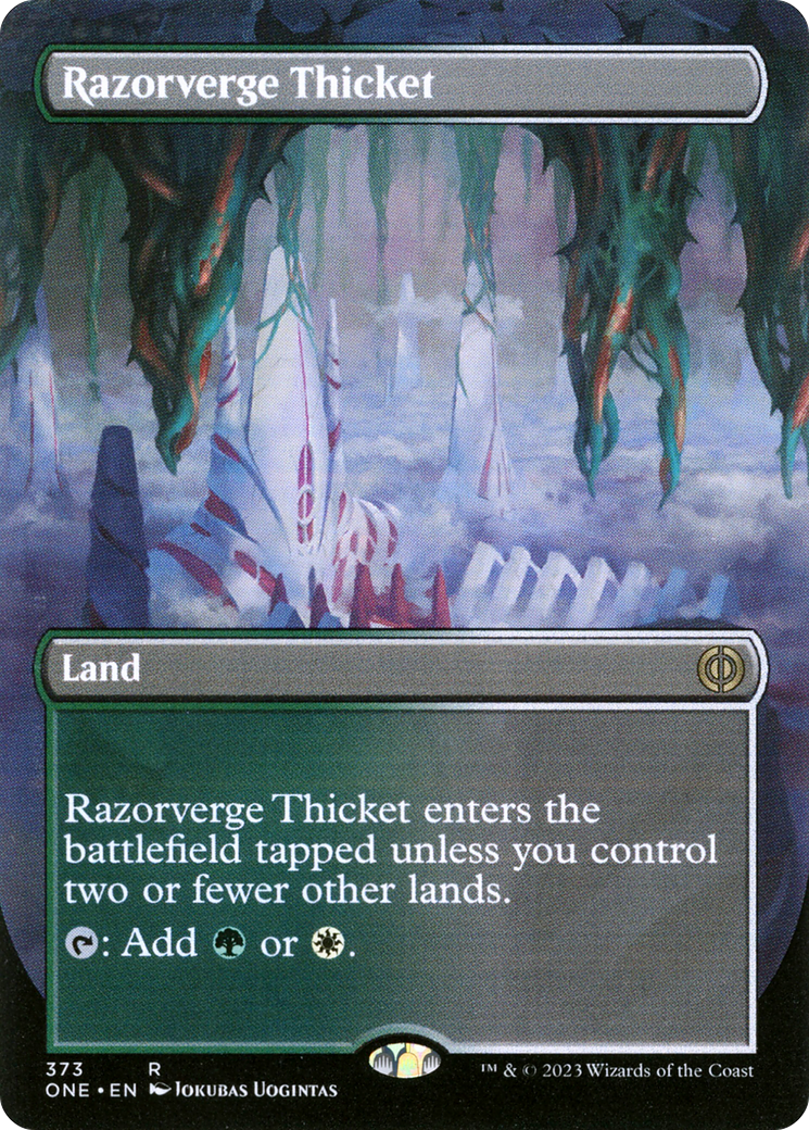 Razorverge Thicket (Borderless Alternate Art) [Phyrexia: All Will Be One] | Nerdhalla Games