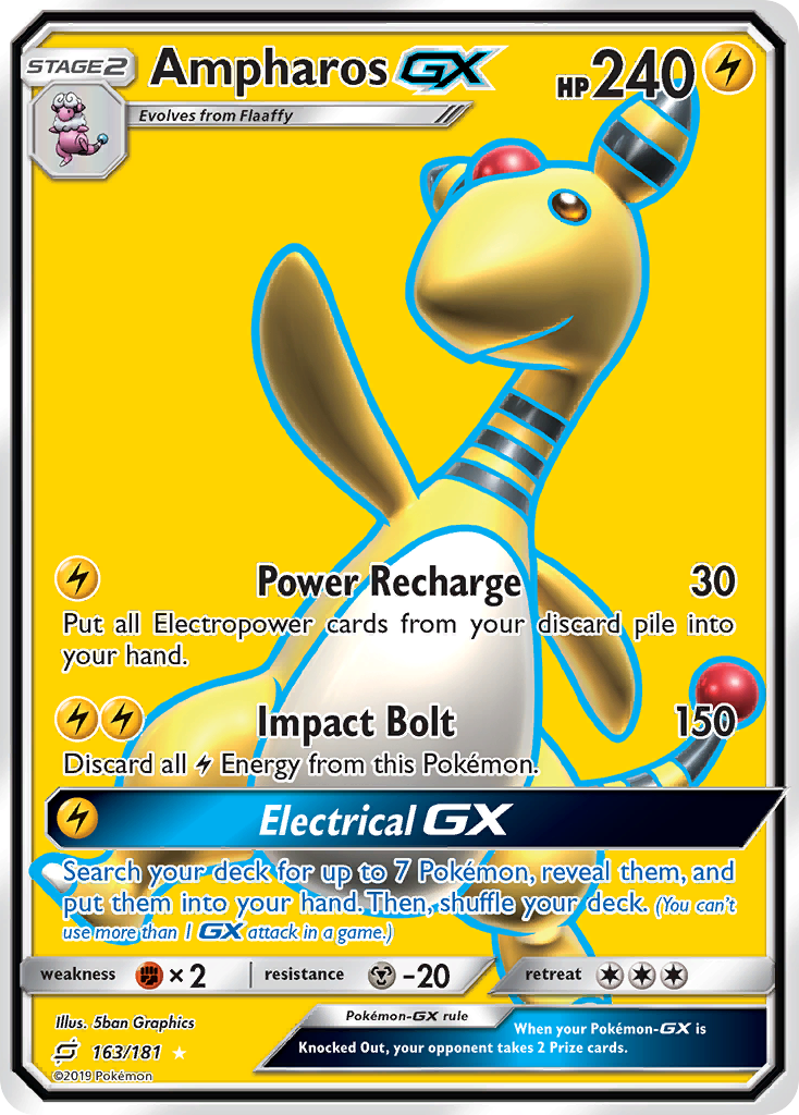 Ampharos GX (163/181) [Sun & Moon: Team Up] | Nerdhalla Games