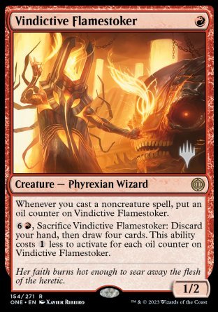 Vindictive Flamestoker (Promo Pack) [Phyrexia: All Will Be One Promos] | Nerdhalla Games