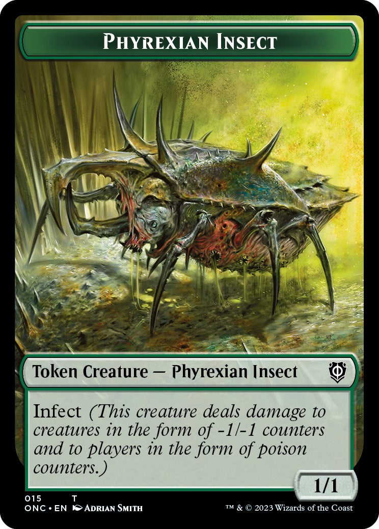 Phyrexian Mite // Phyrexian Insect Double-Sided Token [Phyrexia: All Will Be One Commander Tokens] | Nerdhalla Games