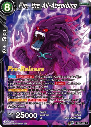 Fin, the All-Absorbing (BT15-127) [Saiyan Showdown Prerelease Promos] | Nerdhalla Games