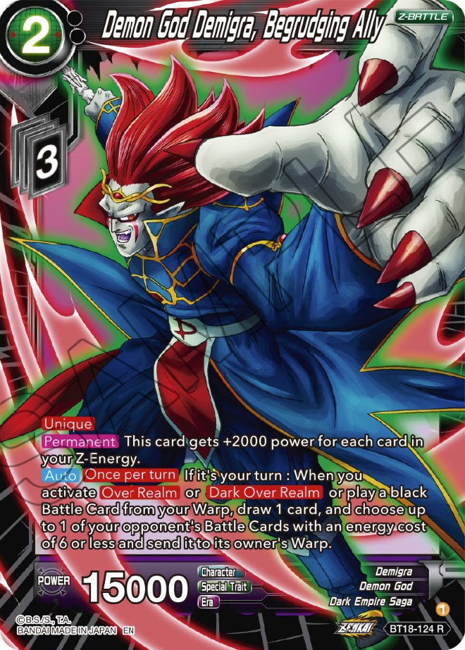 Demon God Demigra, Begrudging Ally (BT18-124) [Dawn of the Z-Legends] | Nerdhalla Games