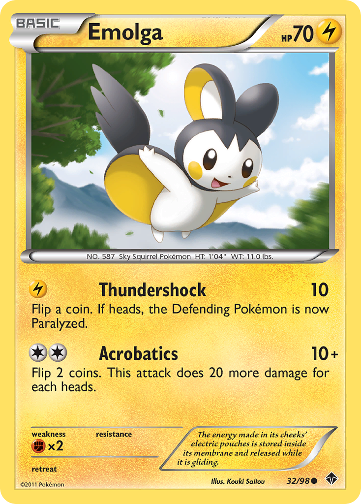 Emolga (32/98) [Black & White: Emerging Powers] | Nerdhalla Games